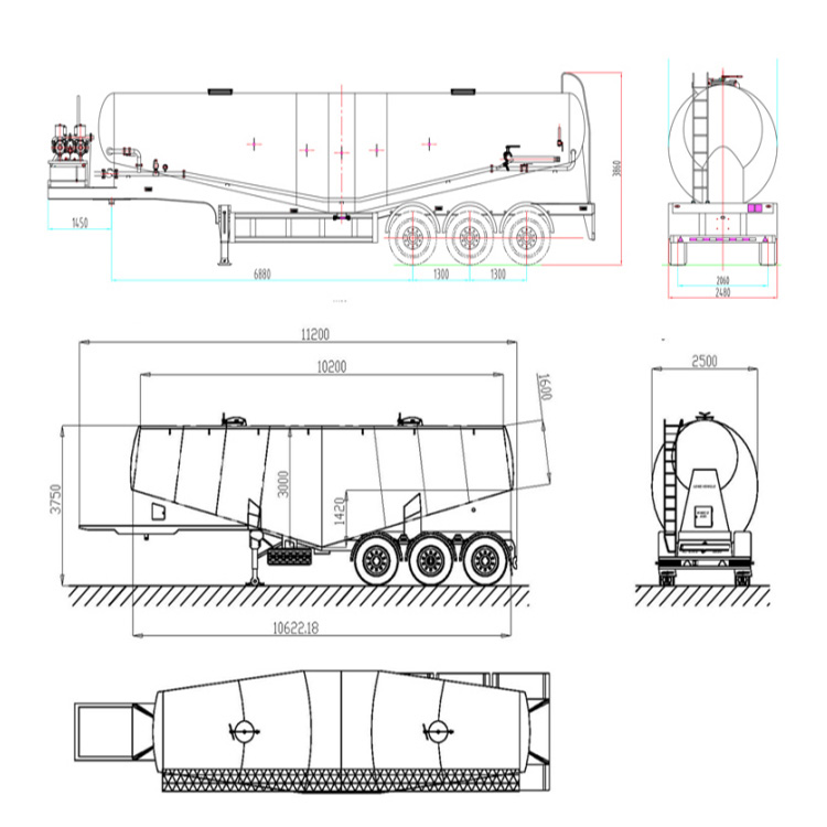 35 cbm cement bulker truck trailer