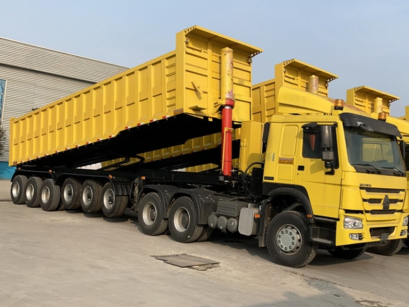 100T hydraulic dump semi trailer