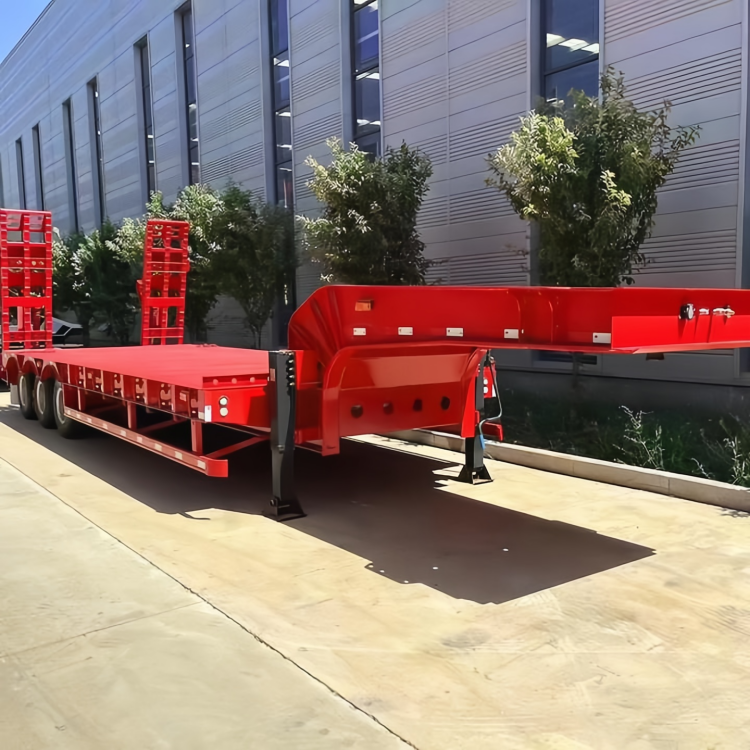 Multi Axle 60T 10000mm Retractable Low Bed Trailer