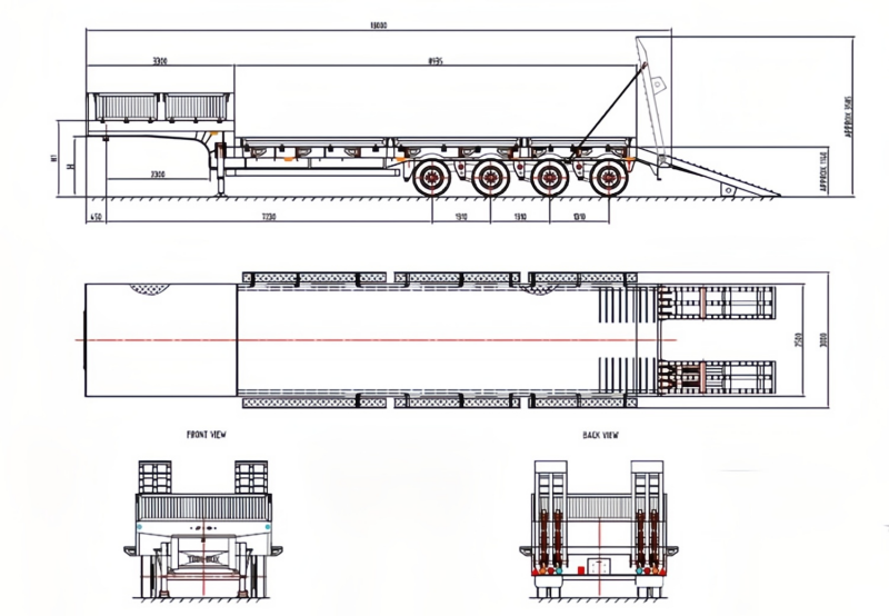 Folding gooseneck lowboy trailers