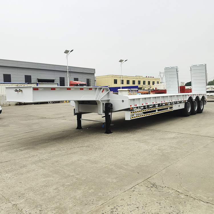 3 Axle Low Flat Hydraulic Low Bed semi Trailer