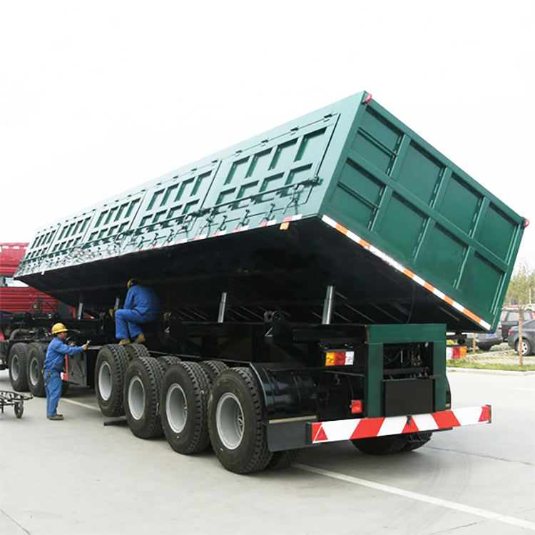 4 Axle 80T Hydraulic Self Dumping Semi Trailer