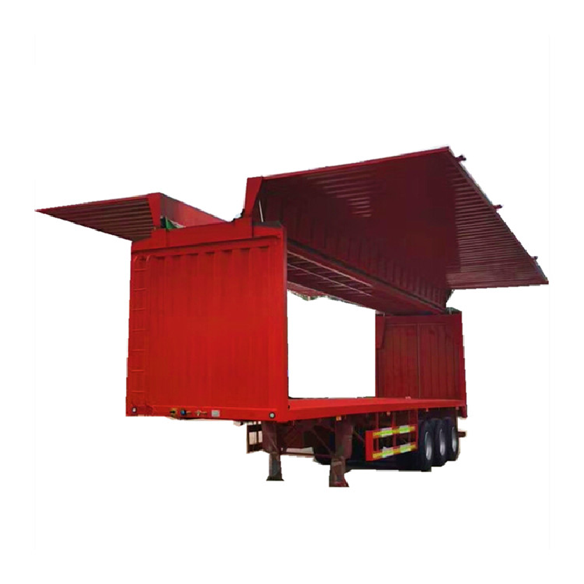 3 Axles 60T Side Van Box Curtain Rail Transport Trailer