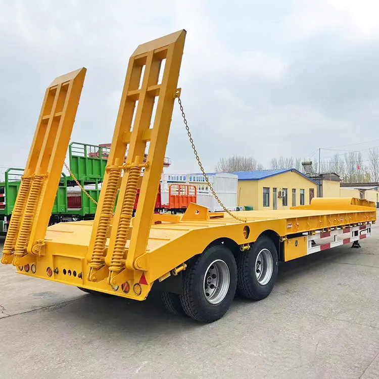 2 Axle Low Flat Bed Semi Trailer