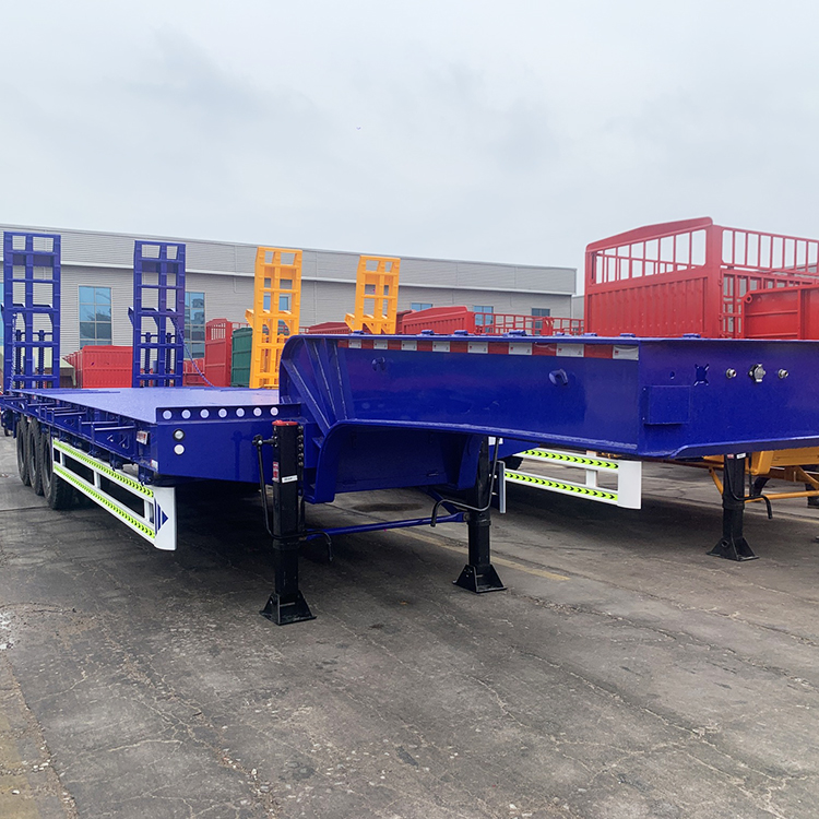 Multi Axle 60T 10000mm Retractable Low Bed Trailer