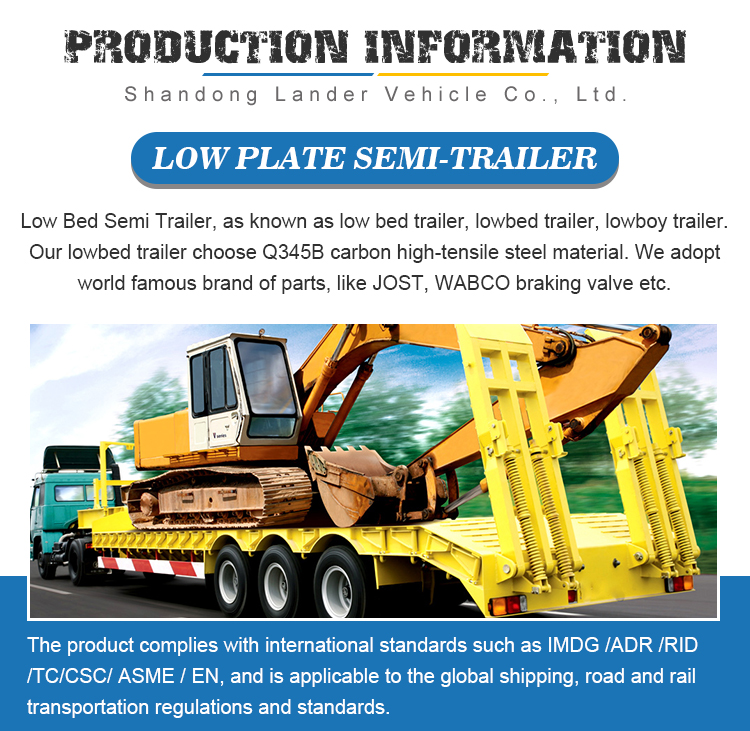 excavator lowboy semitrailer