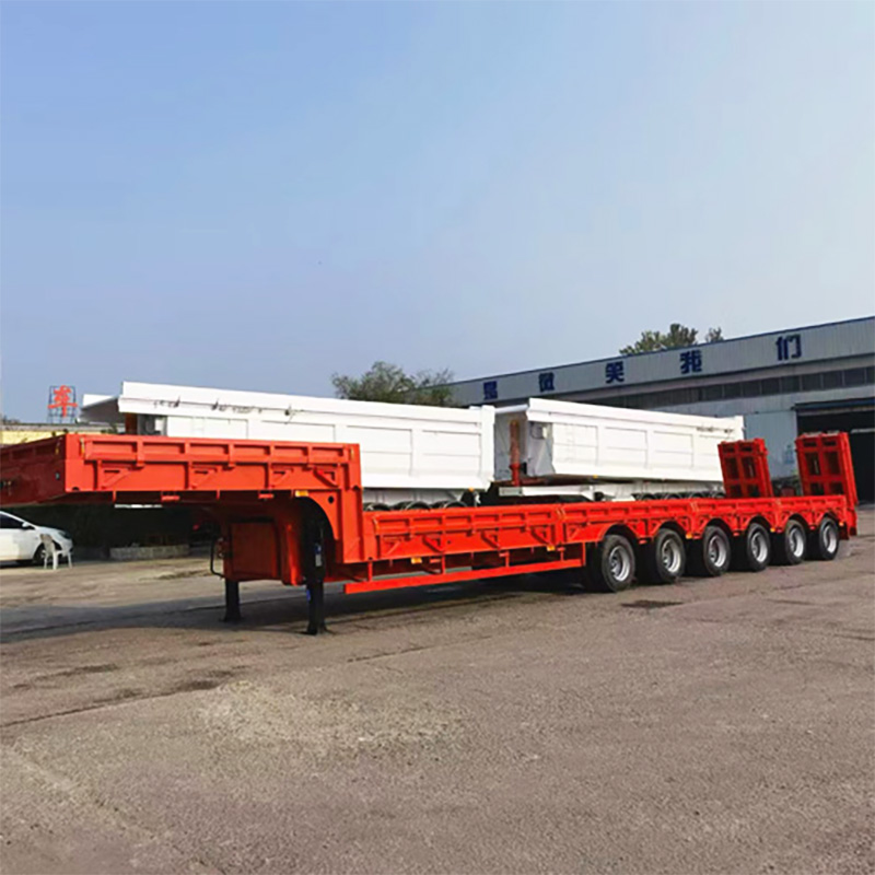 6 Axles 120T Retractable Low Bed Trailer