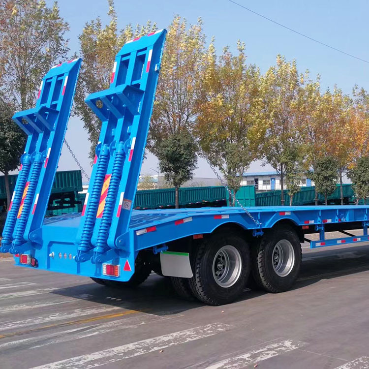3 Axles Transport Low Flat Bed Semi Trailer