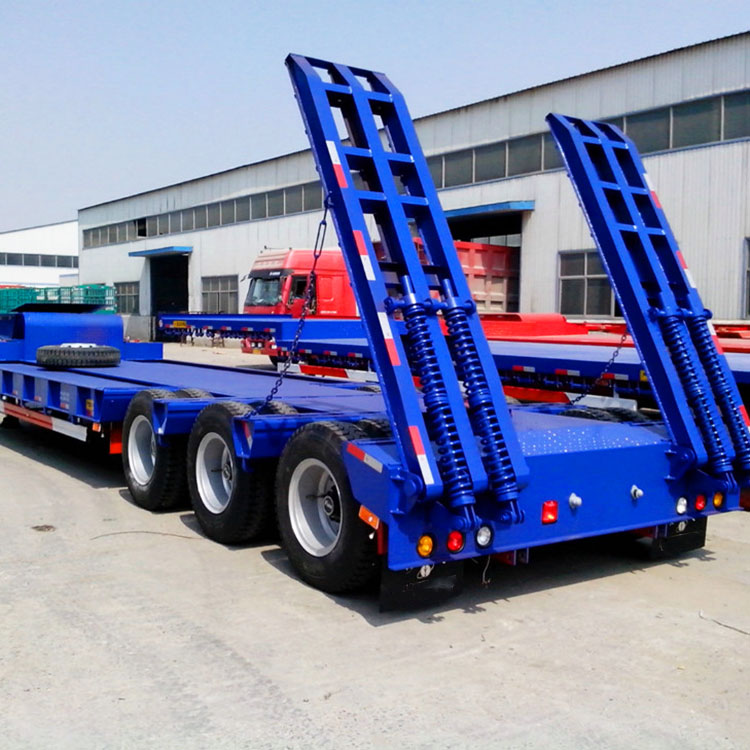 3 Axles Transport Low Flat Bed Semi Trailer