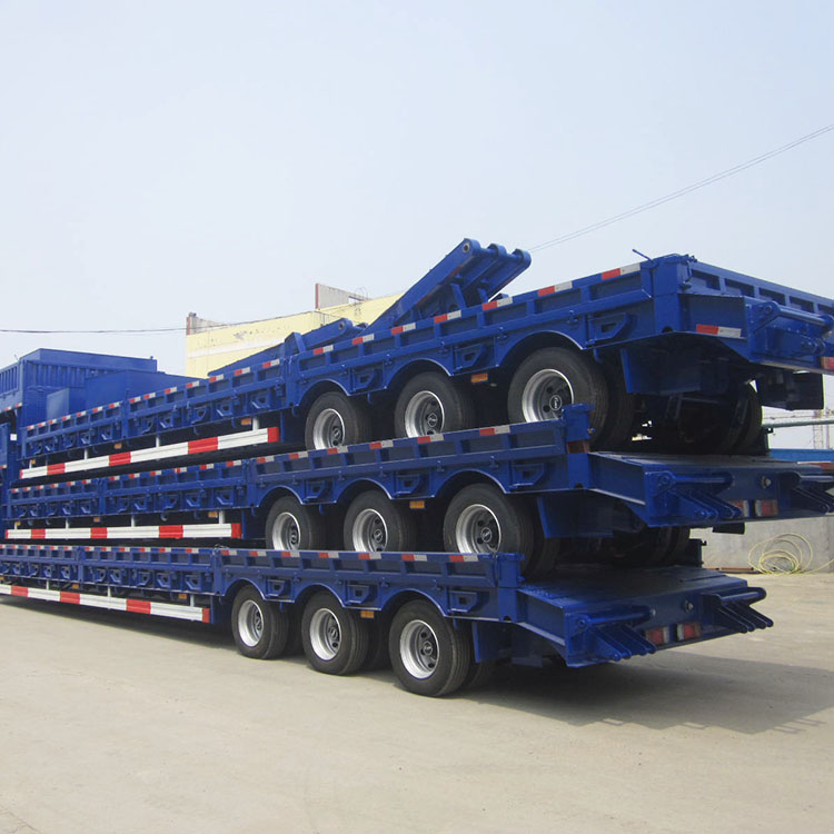 3 Axles Transport Low Flat Bed Semi Trailer