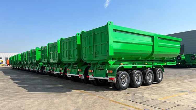 Semi with dump trailer