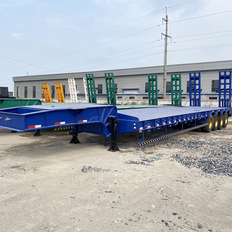 4 Axles 80T Hydraulic Low Bed Semi-trailer