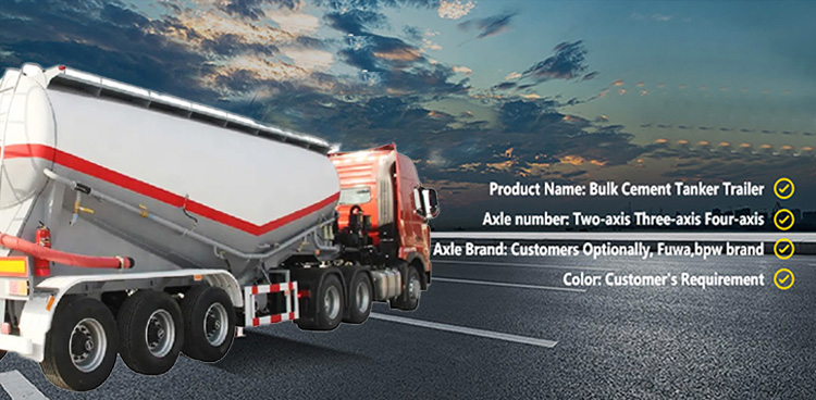 Dry powder tanker truck trailer
