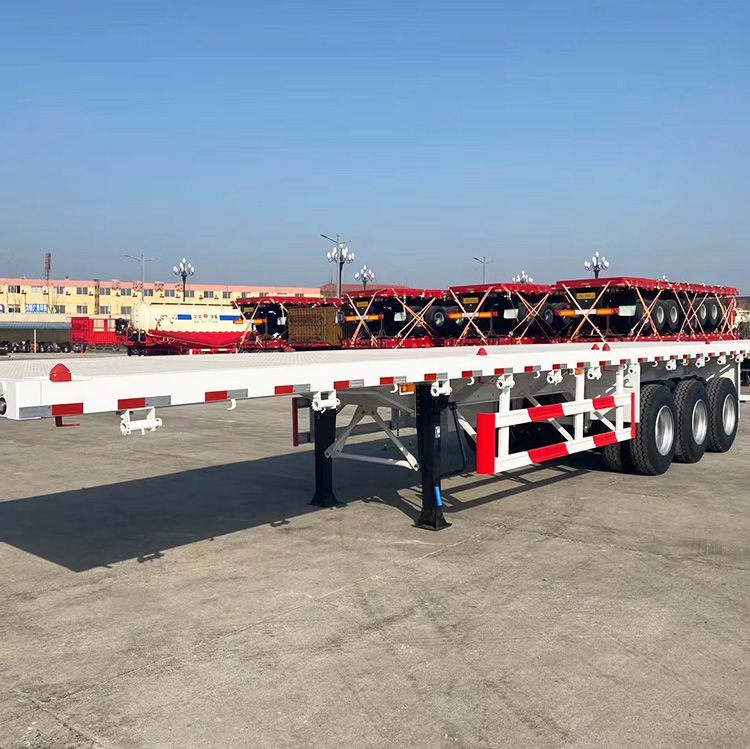 3 Axle 40ft Container Flatbed Truck Trailer