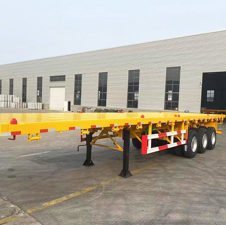 3 Axle 40ft Container Flatbed Truck Trailer