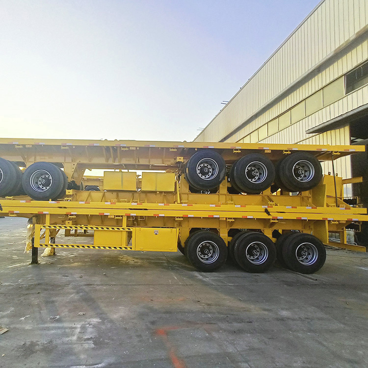 3 Axle 40ft Container Flatbed Truck Trailer