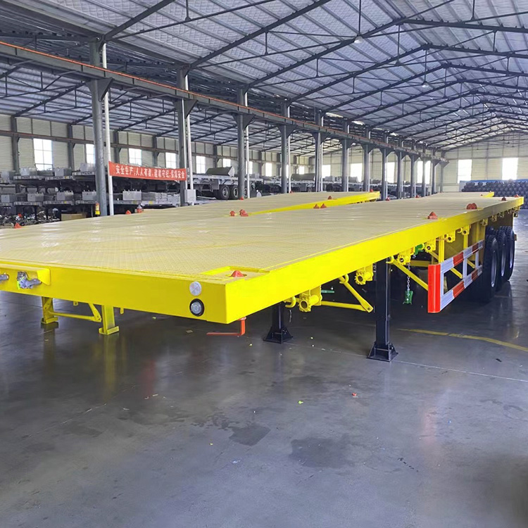 3 Axle 40ft Container Flatbed Truck Trailer