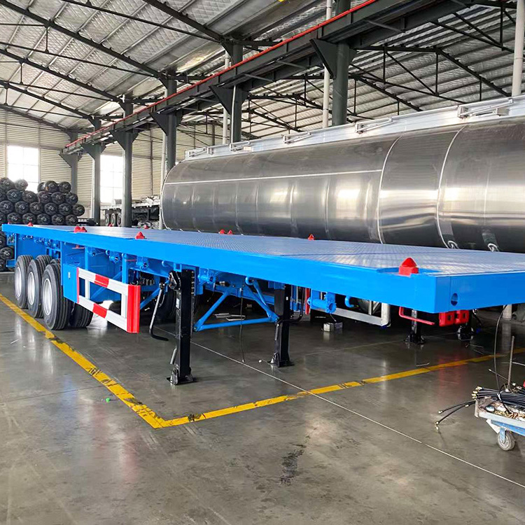 3 Axle 40ft Container Flatbed Truck Trailer