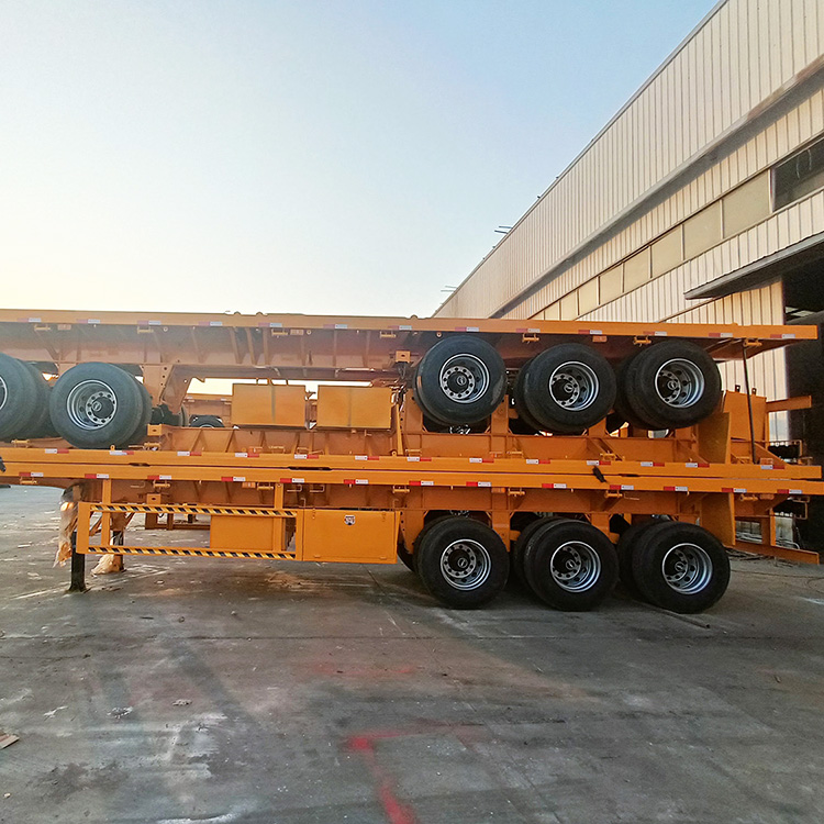 3 Axle 40ft Container Flatbed Truck Trailer