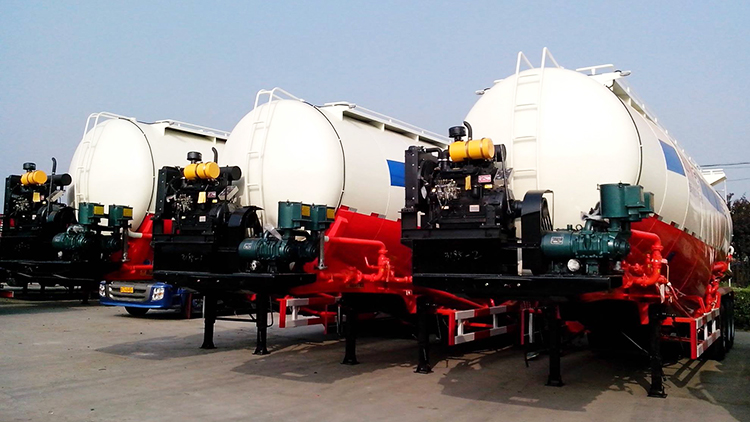 Bulk cement tanker semi trailer
