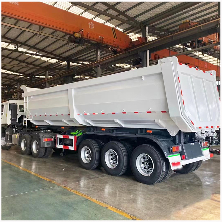 3 Axles Hydraulic Cylinder Dump Semi Trailer