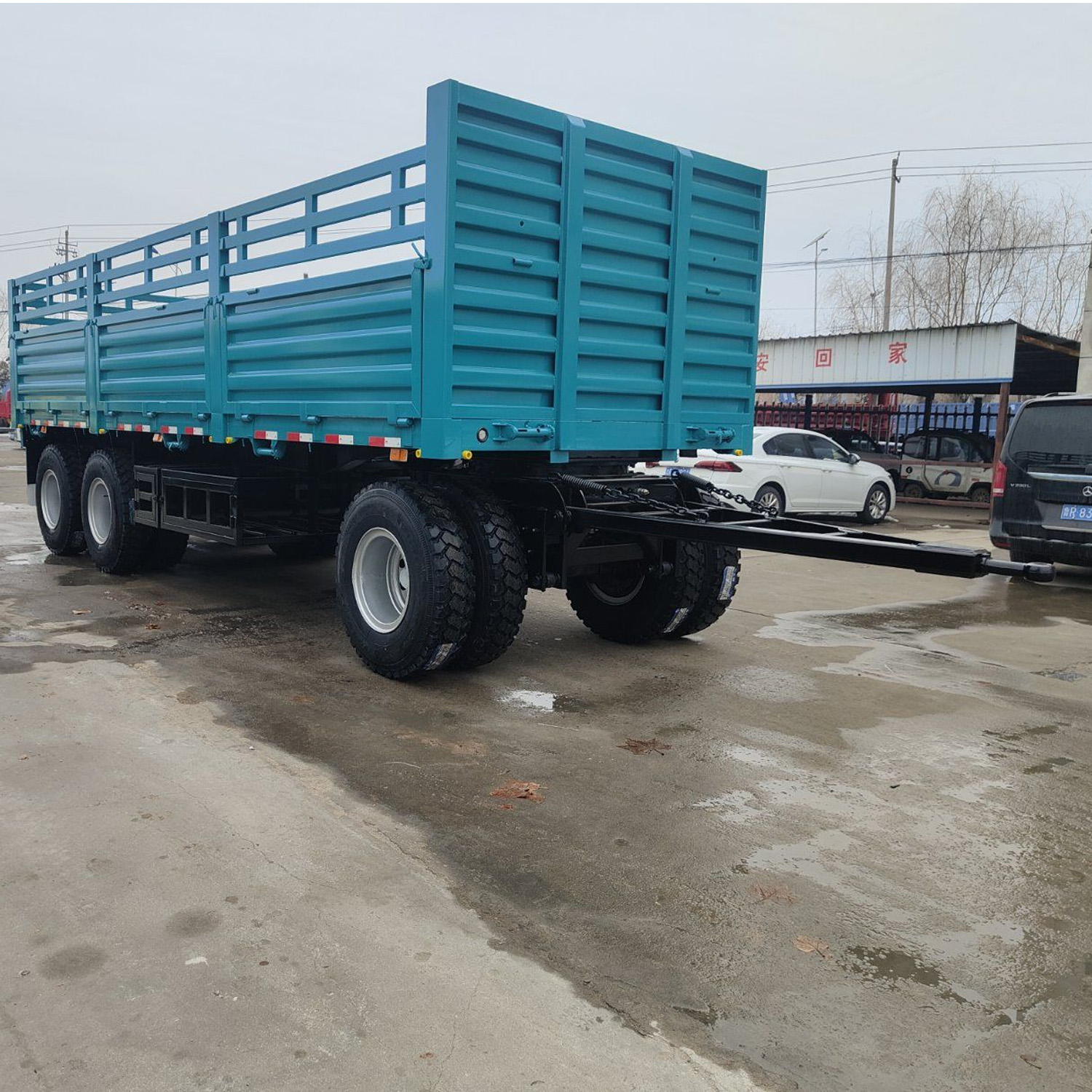 3.Cost-Effective Box Drawbar Trailer for Farm 12 Wheels Full Trailer