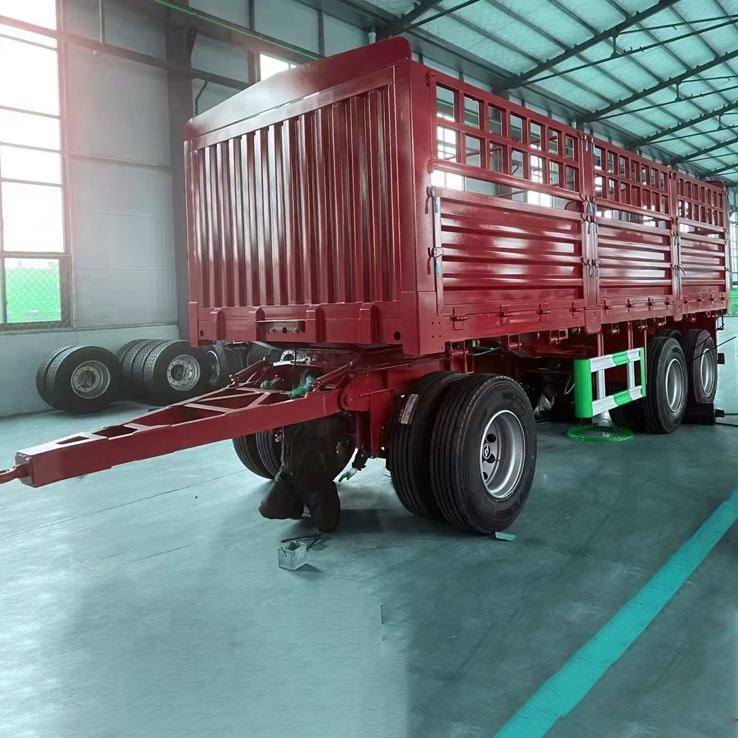 3.Cost-Effective Box Drawbar Trailer for Farm 12 Wheels Full Trailer