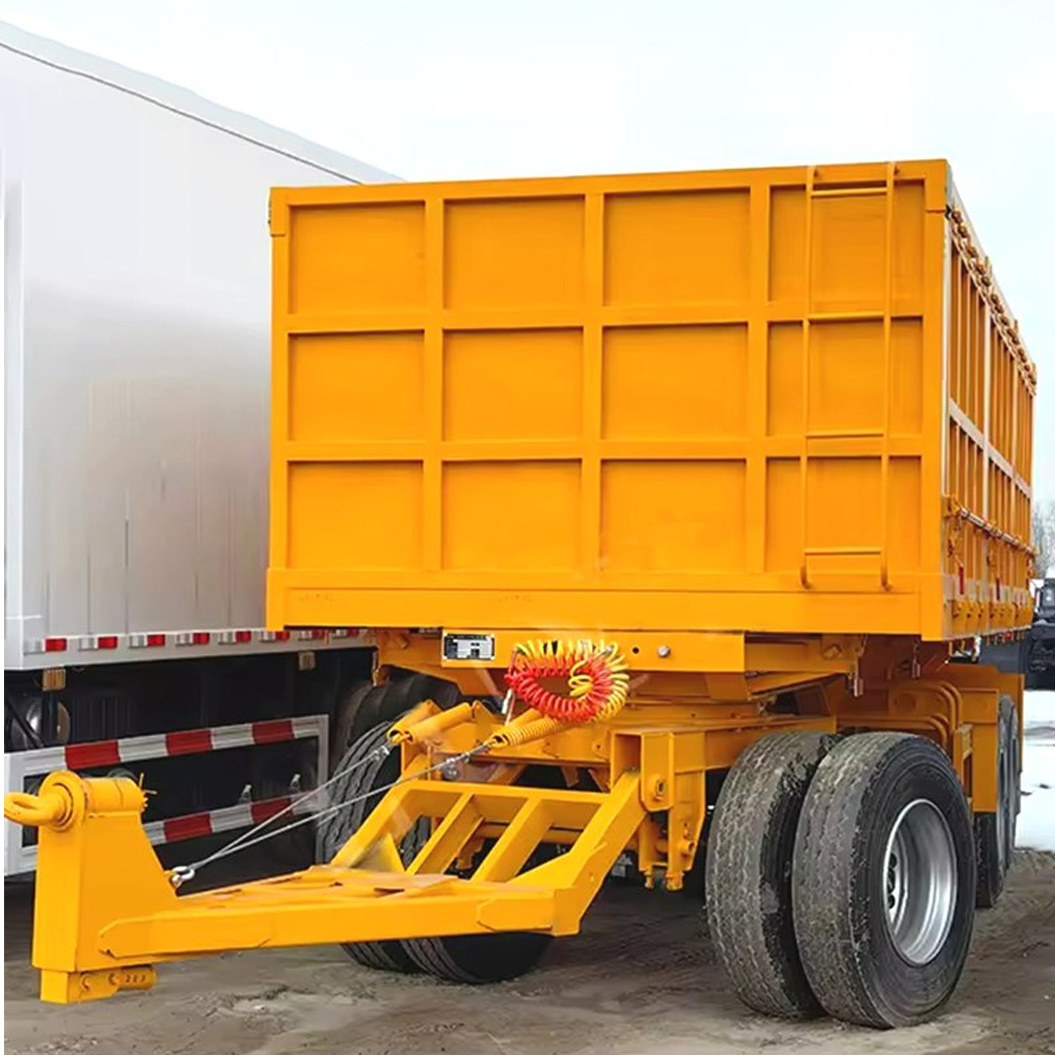 3.Cost-Effective Box Drawbar Trailer for Farm 12 Wheels Full Trailer