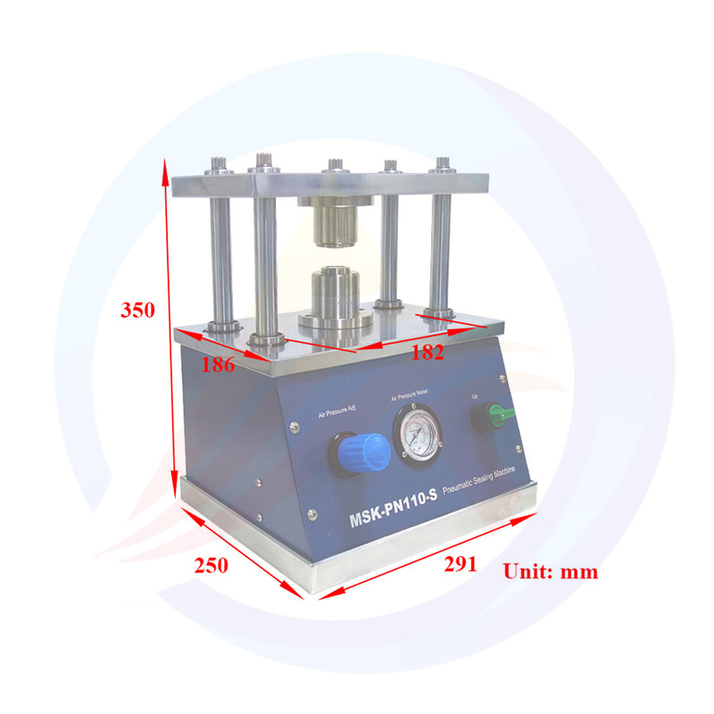 เครื่องบีบเซลล์แบบเหรียญลมแบบใช้แบตเตอรี่ขนาดกะทัดรัด รุ่น Mskpn110s สำหรับห้องแล็บ