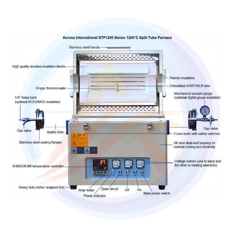 Laboratuvar İçin 1200C Vakumlu Elektrikli Mini Muffle Fırını