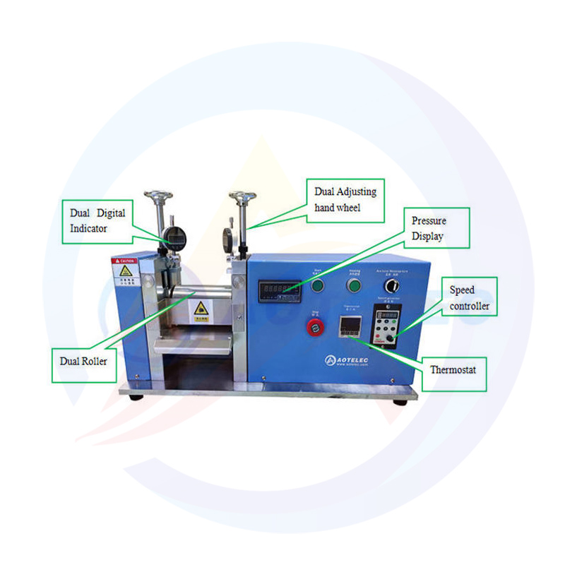 Lab Elektrische Warmwalspersmachine met Drukweergave voor Rolelektrode