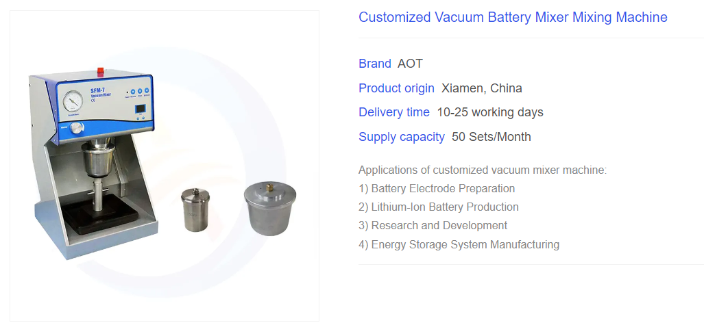 Battery Vacuum Mixer Machine