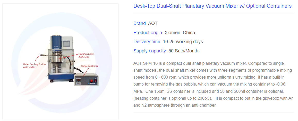 Battery Vacuum Mixer Machine