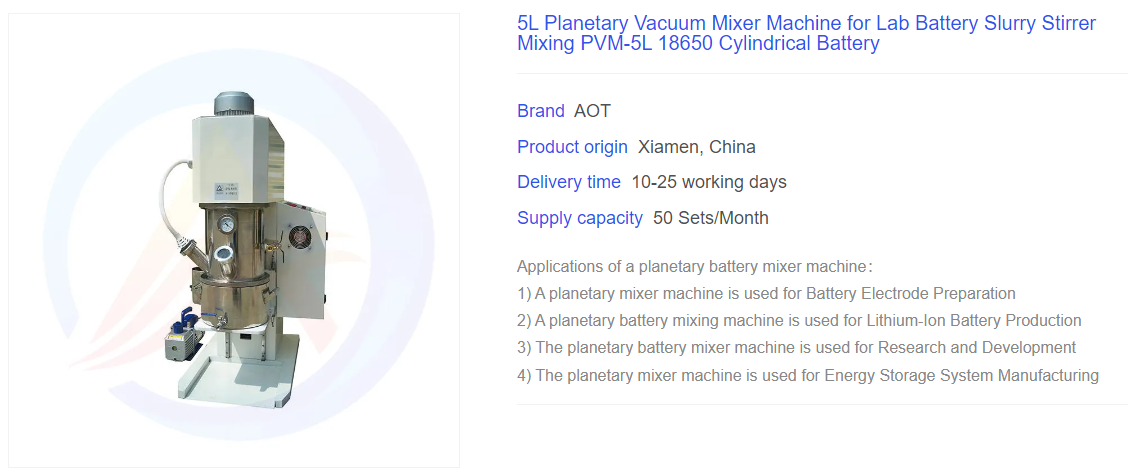 Battery Vacuum Mixer Machine
