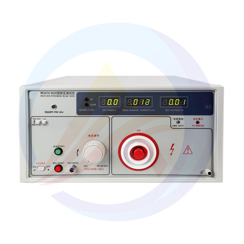 เครื่องทดสอบแบตเตอรี่ สวัสดี-หม้อ รุ่น ท่าอากาศยานนานาชาติ-RK2674 15KV-50KV สำหรับการทดสอบการพังทลายของฉนวนและการทำลาย