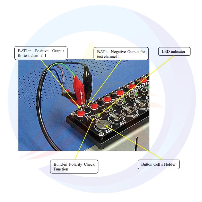8-Kanal-Knopfzellen-Prüfklemmen für Labor-Knopfzellenbatterie-Analysatoren