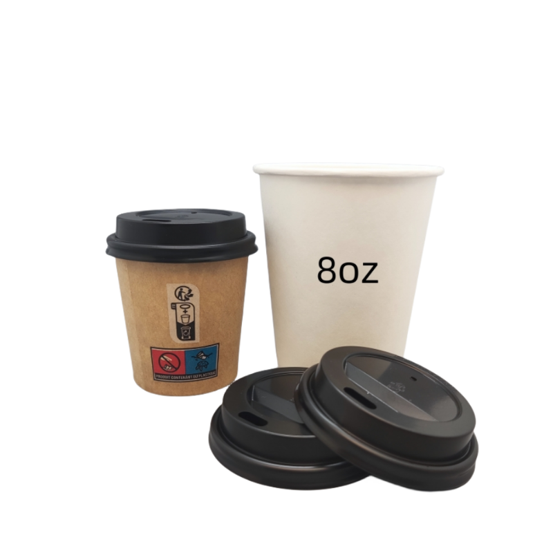 Disposable kraft 4oz single wall paper cup with lid