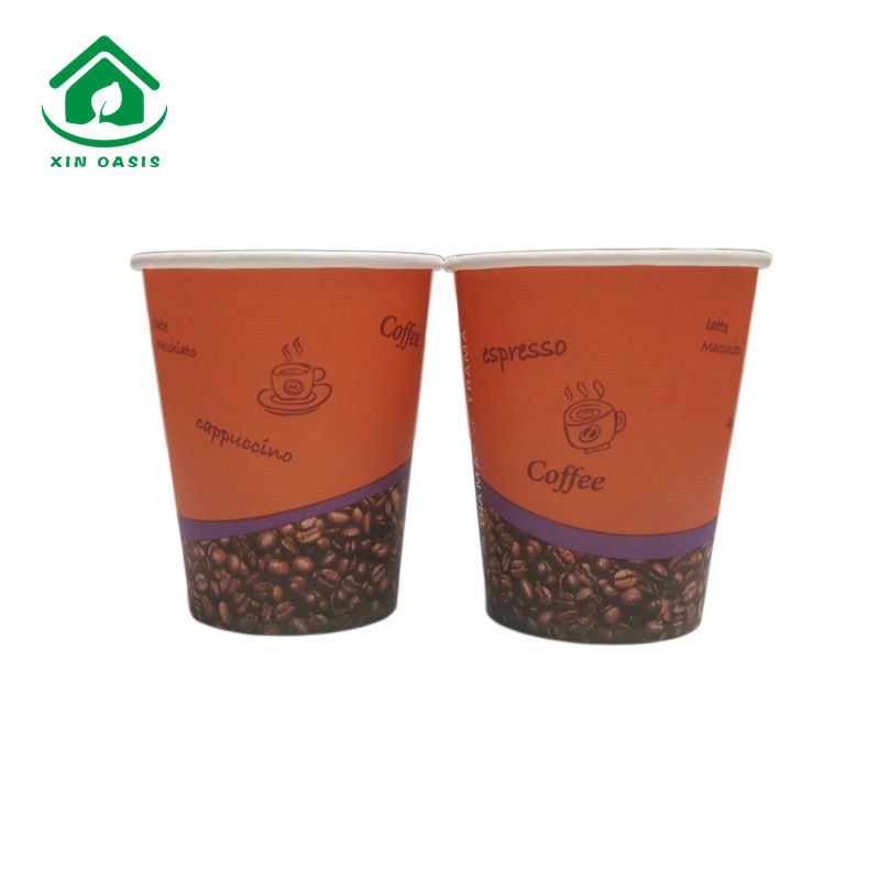 Biodegradable custom logo 8oz single wall paper cup