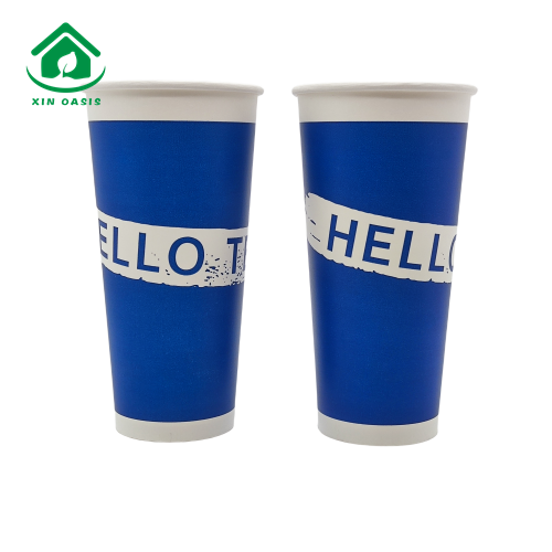 22oz disposable single wall paper cup for milktea