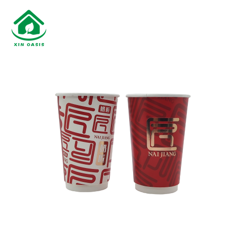 Compostable 16oz double wall paper cup with printing