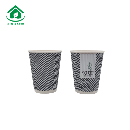 12oz corrugated ripple wall paper cup for hot coffee