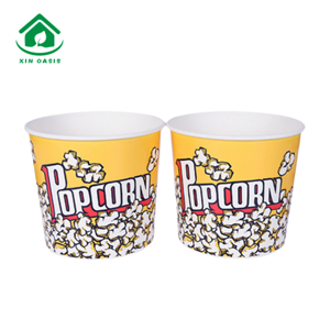 64oz disposable popcorn paper bucket for cinema