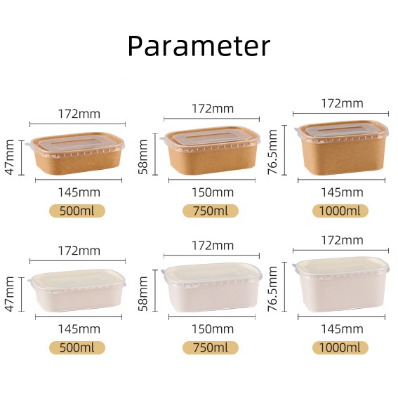 rectangular paper bowl