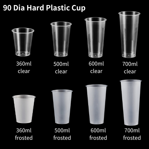 90 diameter custom printing disposable flat bottom hard PP plastic cup