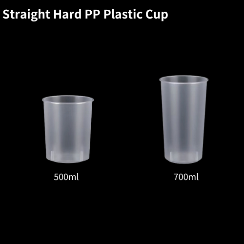 Custom logo frosted straight PP plastic cup with plastic lid