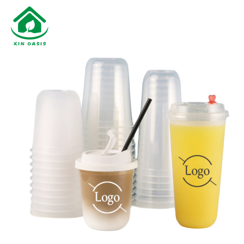 90 diameter custom printing disposable U shape hard PP plastic cup