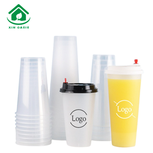 90 diameter custom printing disposable flat bottom hard PP plastic cup