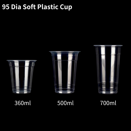 95 diameter custom logo clear blister soft plastic cup