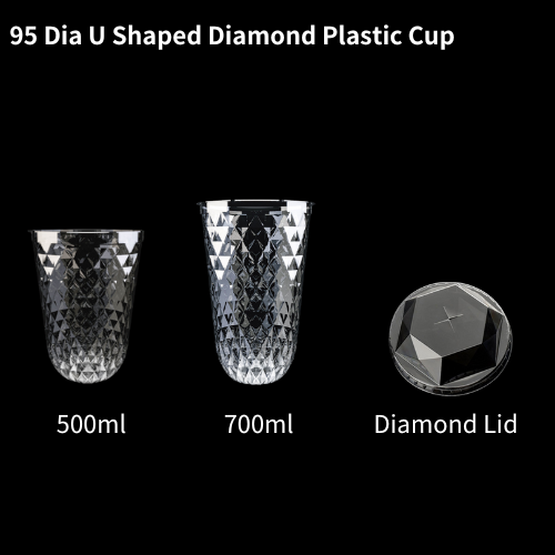 95 diameter disposable diamond crystal soft plastic cup costom logo