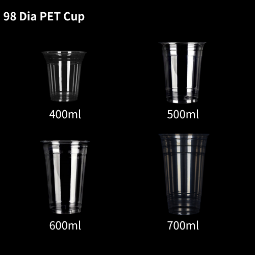 Custom Logo print bubble tea takeaway PET glass